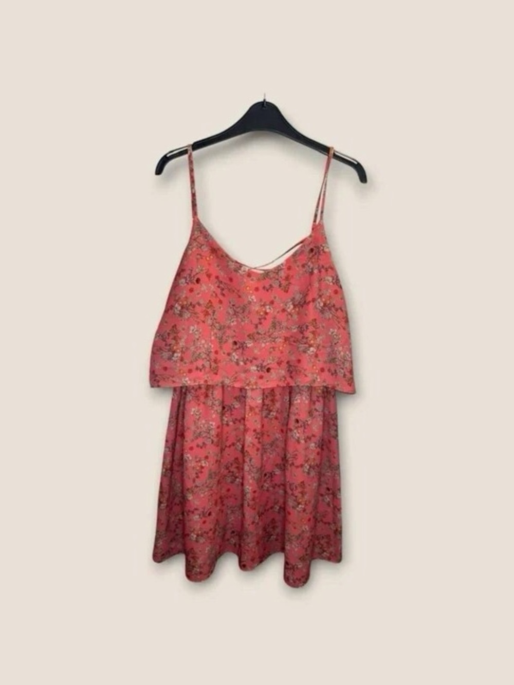 Floral Layered Coral Midi Dress